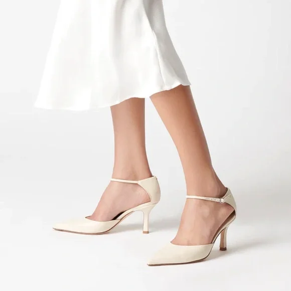 Aeyde Shoes Aeyde Selma Cream Leather Color Pointed Toe Pump